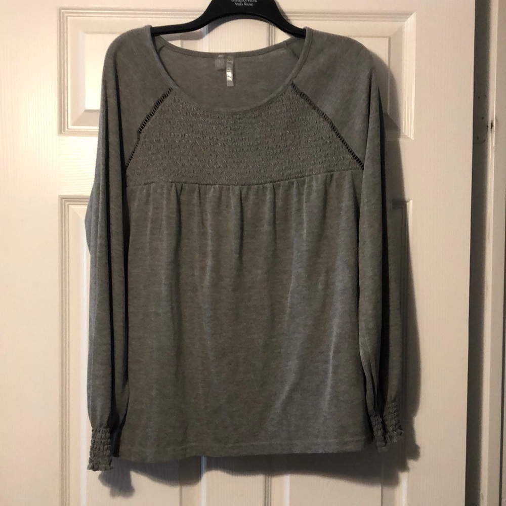 SilverWear Size L Grey LS Blouse